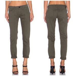 DL1961 Relaxed Skinny Sprint Azalea Pants Size 27 Olive Green Twill